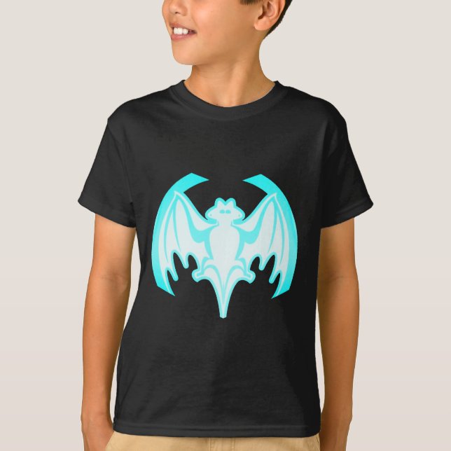 Bat Cyan Inv The MUSEUM Zazzle Gifts T-Shirt (Front)