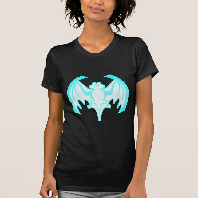 Bat Cyan Inv The MUSEUM Zazzle Gifts T-Shirt (Front)
