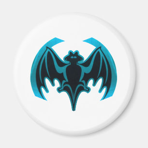 Bat Cyan The MUSEUM Zazzle Gifts Magnet