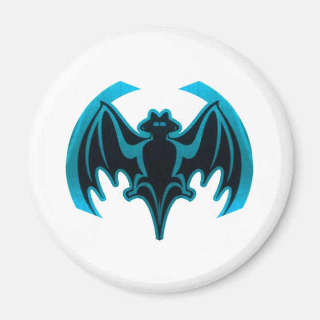 Bat Cyan The MUSEUM Zazzle Gifts Magnet (Front)