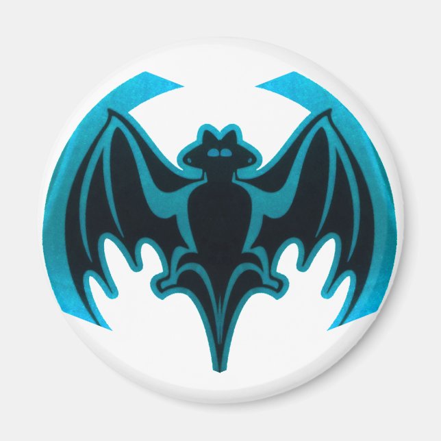 Bat Cyan The MUSEUM Zazzle Gifts Magnet (Front)