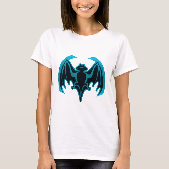 Bat Cyan The MUSEUM Zazzle Gifts T-Shirt (Front)