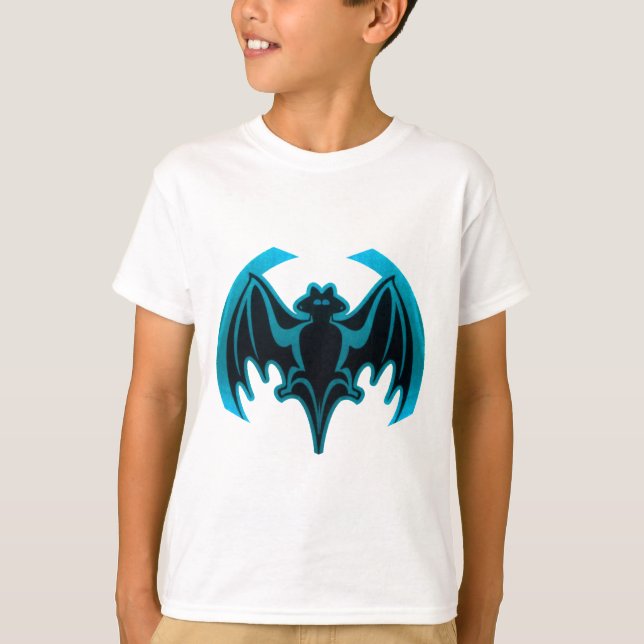 Bat Cyan The MUSEUM Zazzle Gifts T-Shirt (Front)