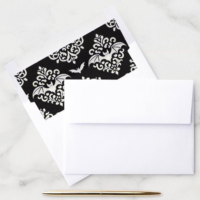 Bat Damask Envelope Liner (Desk)