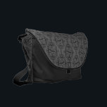 Bat Damask Messenger Bag<br><div class="desc">Dark gray and black damask pattern with bats.</div>