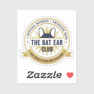 Bat Ear Club French Bulldog Funny Design Sticker