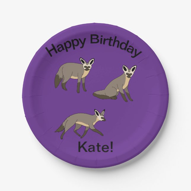 Bat Eared Foxes Paper Plates (Front)