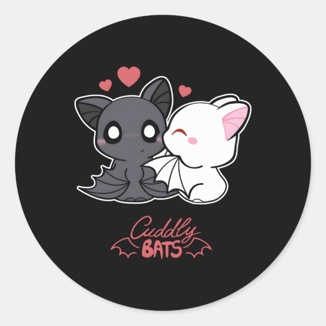 Bat Ed By Cuddly Bats Comics Classic Round Sticker (Front)