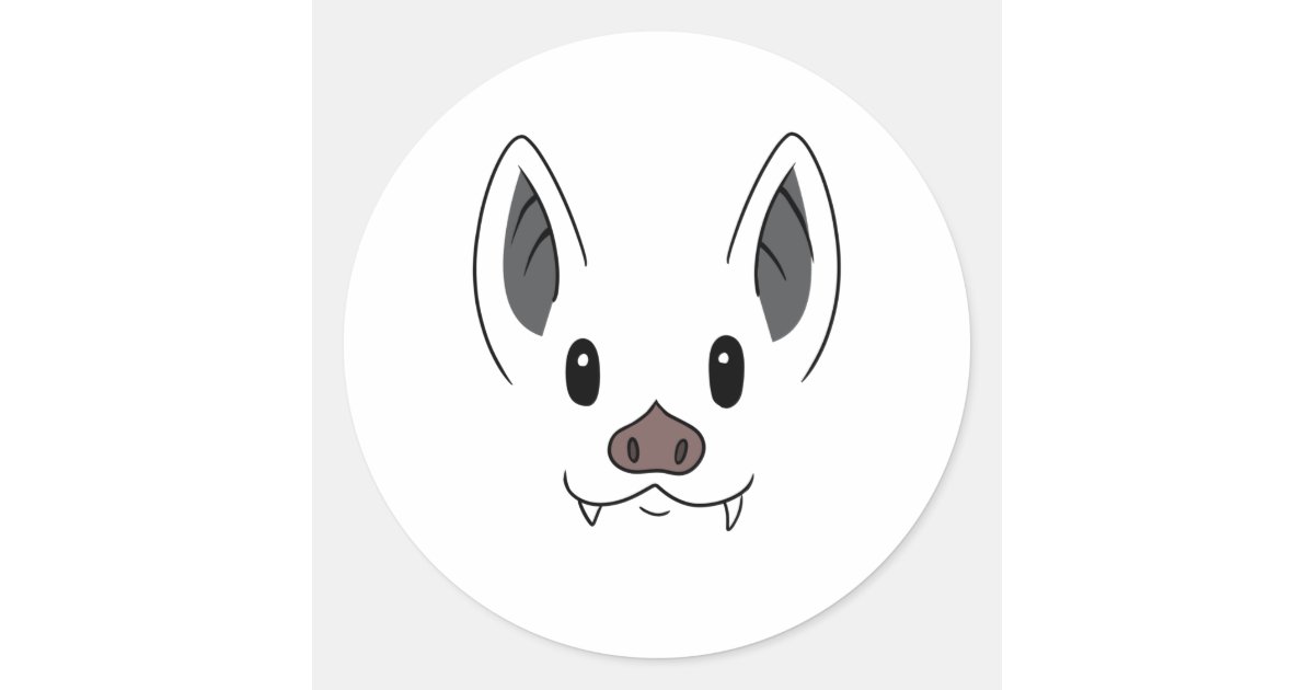 Bat Face Classic Round Sticker | Zazzle