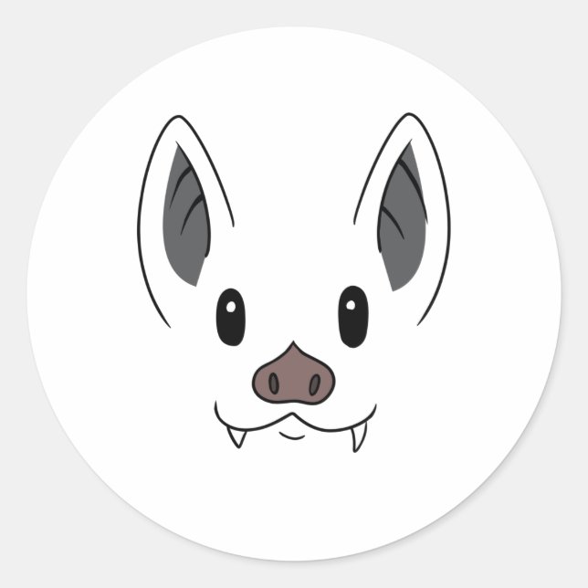 Bat Face Classic Round Sticker (Front)