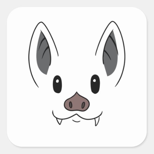 Bat Face Square Sticker