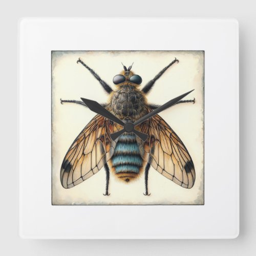 Bat Fly 040624IREF104 _ Watercolor Square Wall Clock