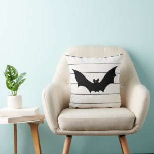 Bat Flying Halloween Throw Pillow