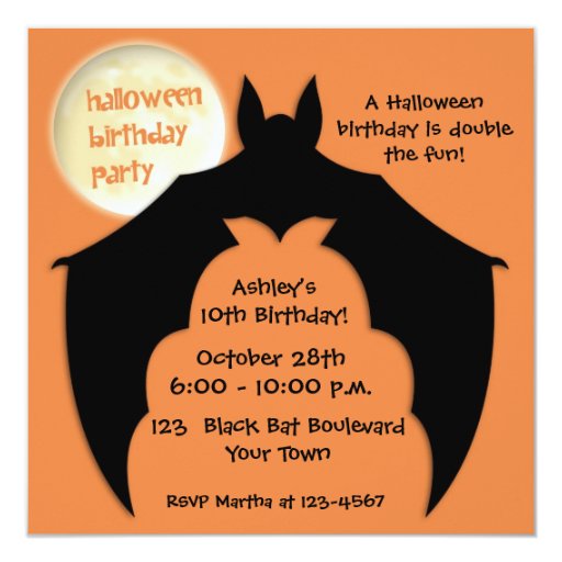 Bat Invitations For Halloween 1