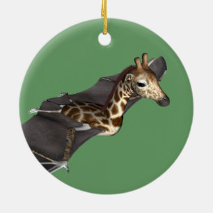 Bat Giraffe Hybrid Ceramic Ornament