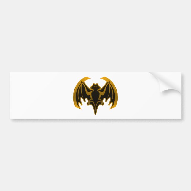 Bat Gold The MUSEUM Zazzle Gifts Bumper Sticker (Front)