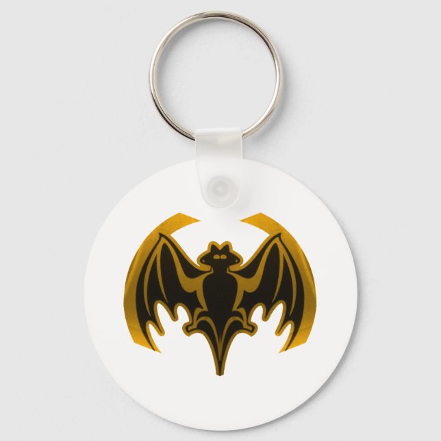 Bat Gold The MUSEUM Zazzle Gifts Keychain (Front)