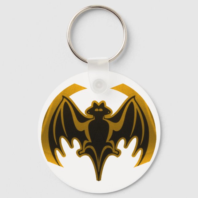 Bat Gold The MUSEUM Zazzle Gifts Keychain (Front)