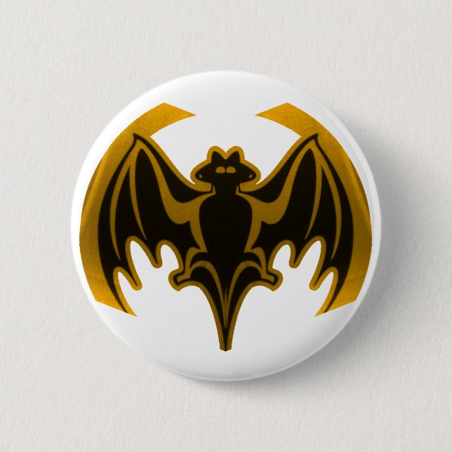 Bat Gold The MUSEUM Zazzle Gifts Pinback Button (Front)