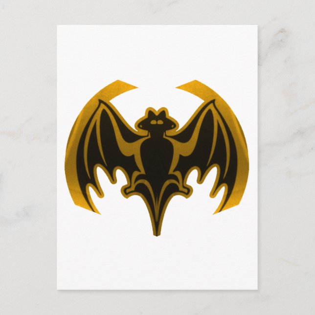Bat Gold The MUSEUM Zazzle Gifts Postcard (Front)