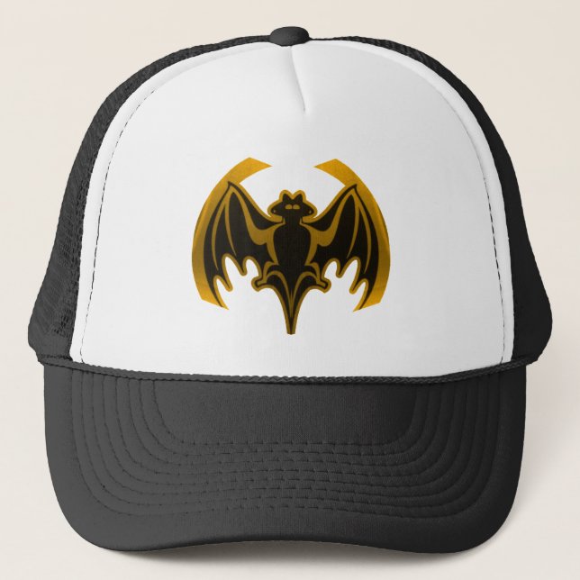 Bat Gold The MUSEUM Zazzle Gifts Trucker Hat (Front)