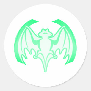 Bat Green Inv The MUSEUM Zazzle Gifts Classic Round Sticker