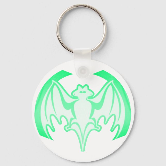 Bat Green Inv The MUSEUM Zazzle Gifts Keychain (Front)