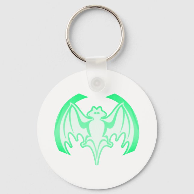 Bat Green Inv The MUSEUM Zazzle Gifts Keychain (Front)