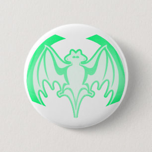 Bat Green Inv The MUSEUM Zazzle Gifts Pinback Button