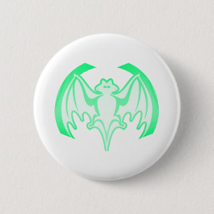 Bat Green Inv The MUSEUM Zazzle Gifts Pinback Button