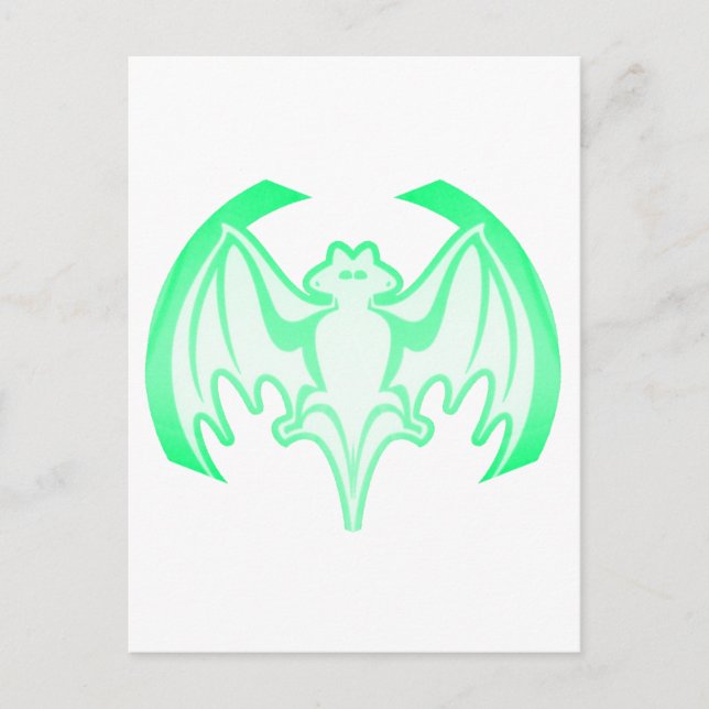 Bat Green Inv The MUSEUM Zazzle Gifts Postcard (Front)