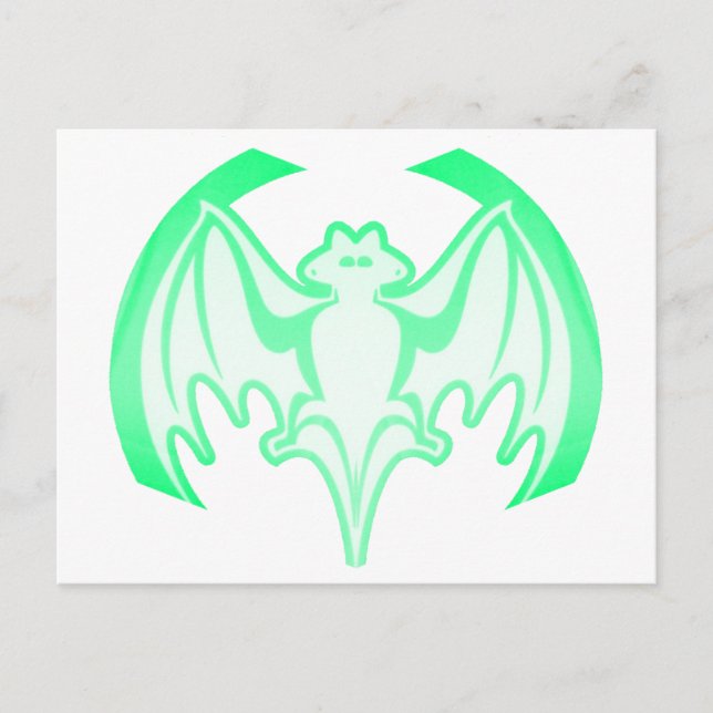 Bat Green Inv The MUSEUM Zazzle Gifts Postcard (Front)