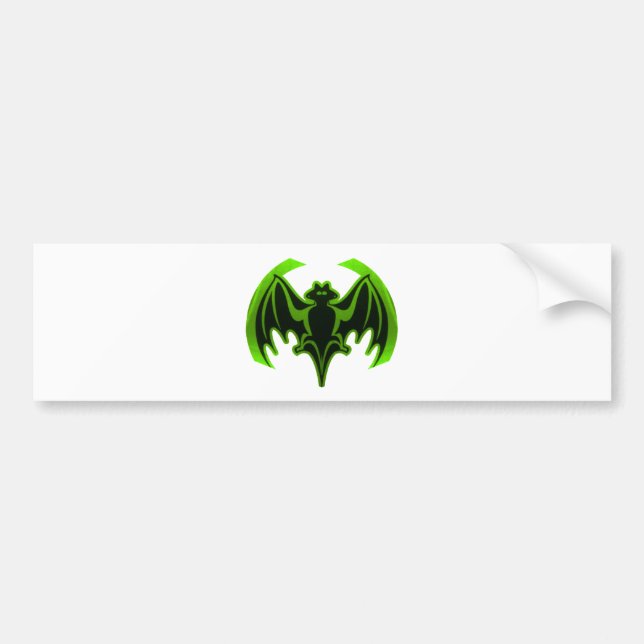 Bat Green MUSEUM Zazzle Gifts Bumper Sticker (Front)