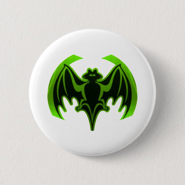 Bat Green MUSEUM Zazzle Gifts Button (Front)