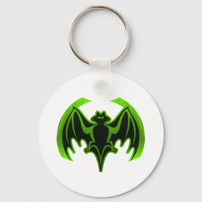 Bat Green MUSEUM Zazzle Gifts Keychain (Front)