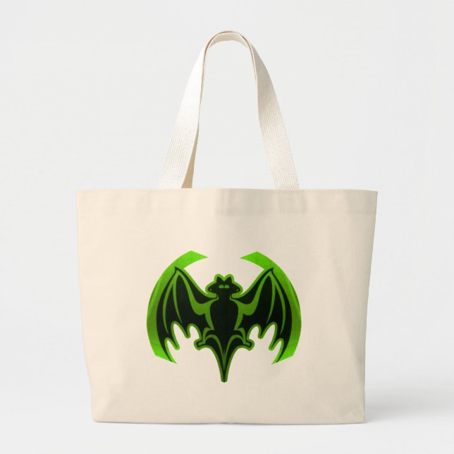 Bat Green MUSEUM Zazzle Gifts Large Tote Bag (Front)