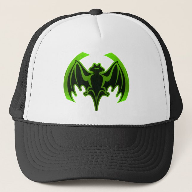 Bat Green MUSEUM Zazzle Gifts Trucker Hat (Front)