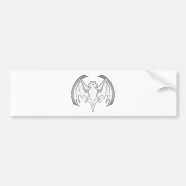 Bat Grey Inv The MUSEUM Zazzle Gifts Bumper Sticker (Front)