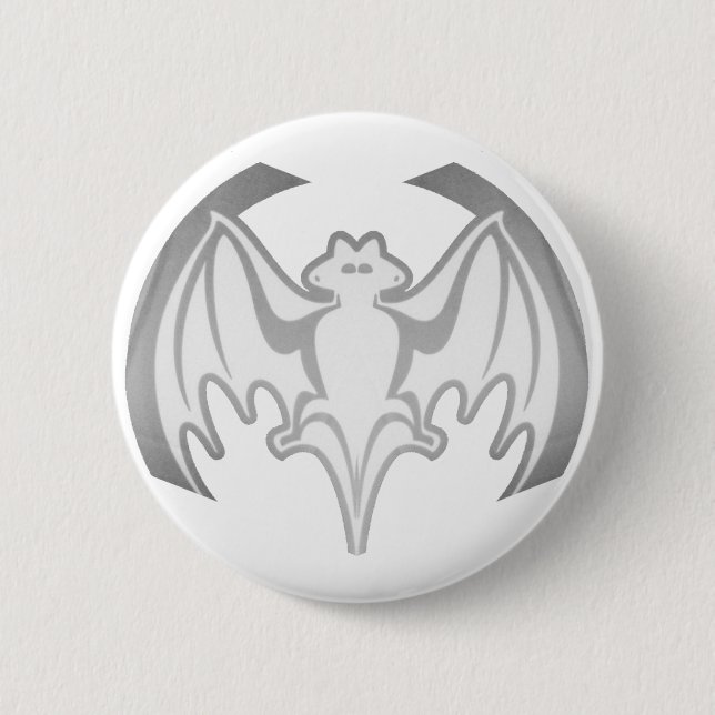 Bat Grey Inv The MUSEUM Zazzle Gifts Button (Front)