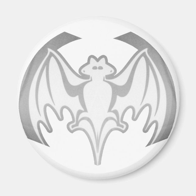 Bat Grey Inv The MUSEUM Zazzle Gifts Magnet (Front)