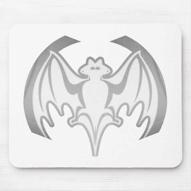 Bat Grey Inv The MUSEUM Zazzle Gifts Mouse Pad (Front)
