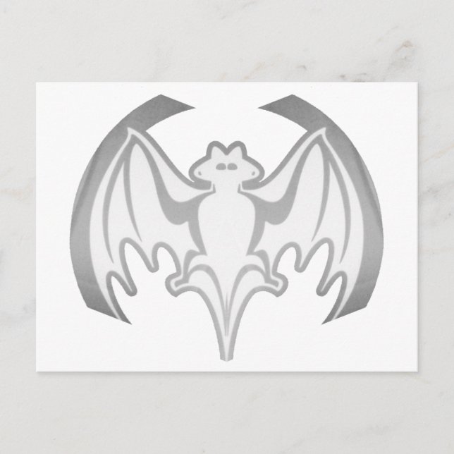 Bat Grey Inv The MUSEUM Zazzle Gifts Postcard (Front)