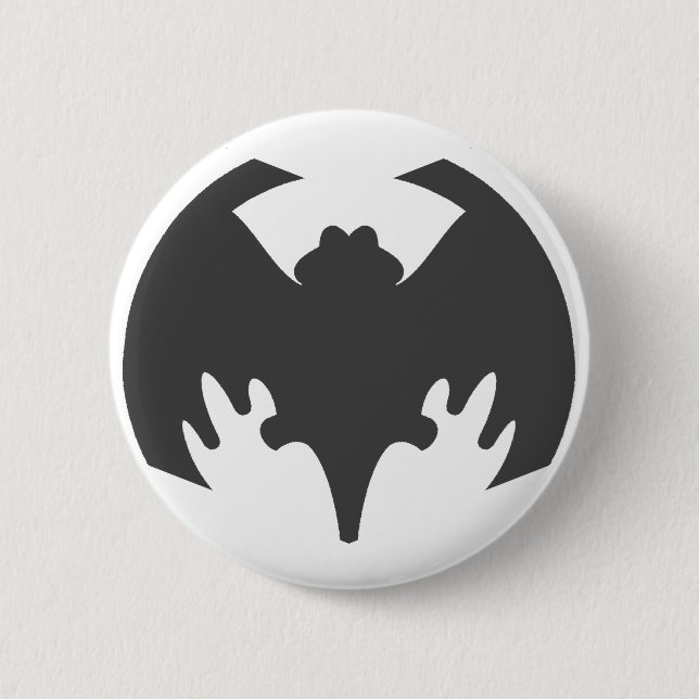 Bat Grey The MUSEUM Zazzle Gifts Button (Front)