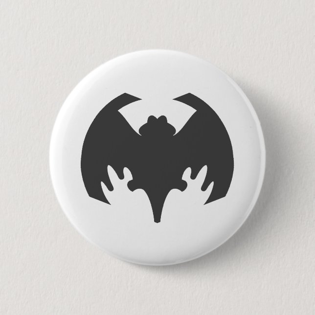 Bat Grey The MUSEUM Zazzle Gifts Button (Front)