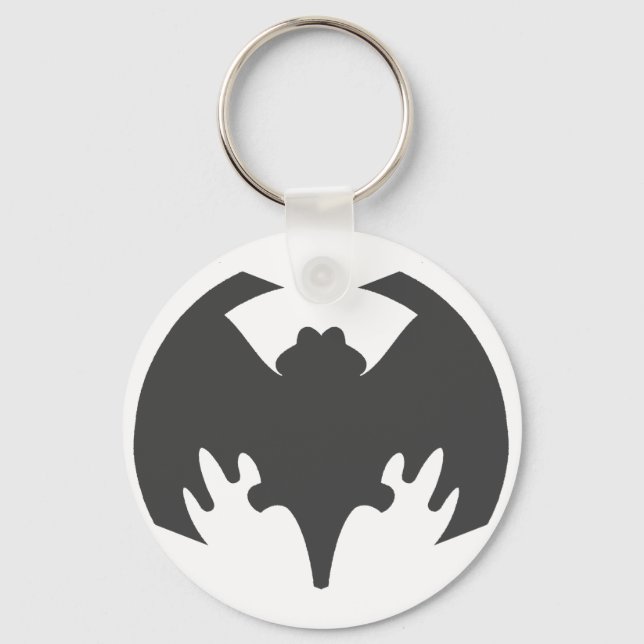 Bat Grey The MUSEUM Zazzle Gifts Keychain (Front)