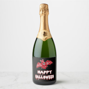 Bat Halloween Bat Costumes Sparkling Wine Label