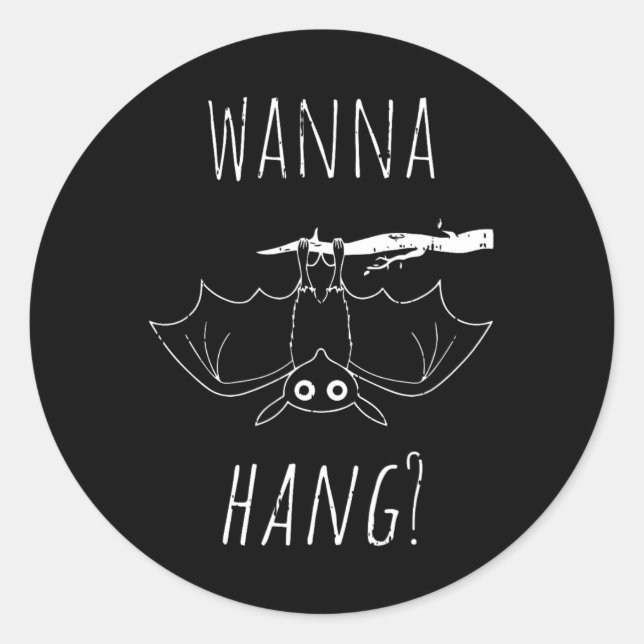 Bat Halloween Costume Cool Hanging Animal Men Wome Classic Round Sticker (Front)
