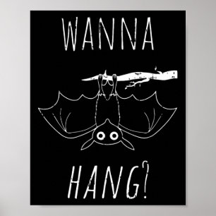 Bat Halloween Costume Cool Hanging Animal Men Wome Poster