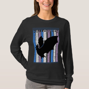 Bat Halloween Costume Girls womens Kids Blue Purpl T-Shirt