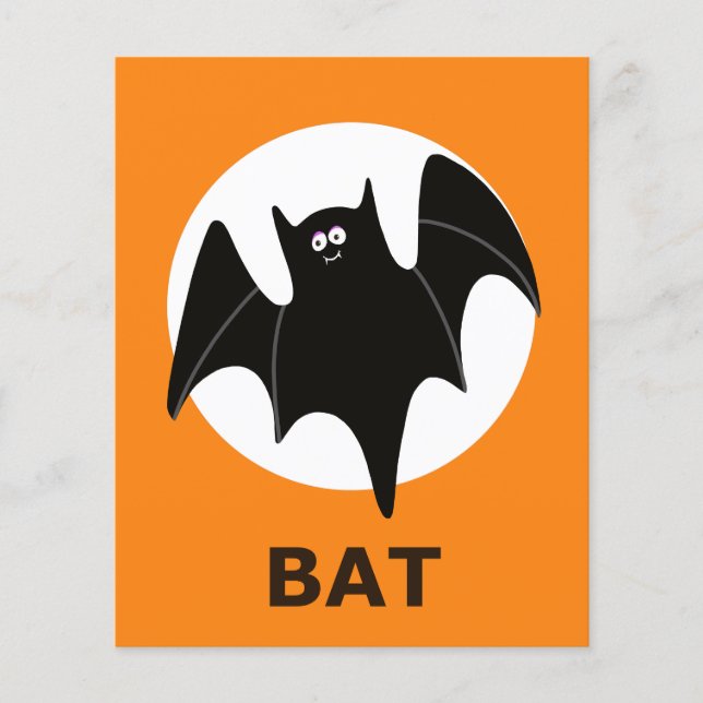 BAT Halloween Flashcard (Front)